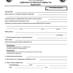 Application For Sales use lodgings Tax Registration Form Montgomery