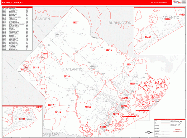 Atlantic County Zip Code Map