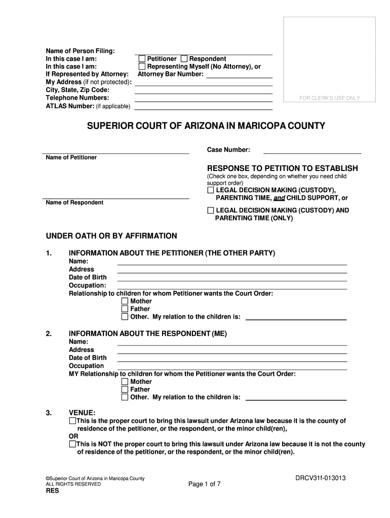 AZ DRCV3f Packet 2013 2022 Complete Legal Document Online US Legal 