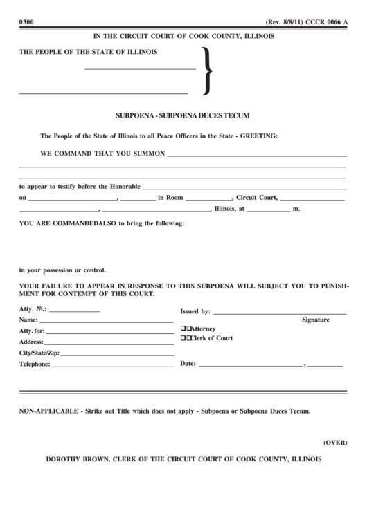 Baltimore County Circuit Court Subpoena Form CountyForms