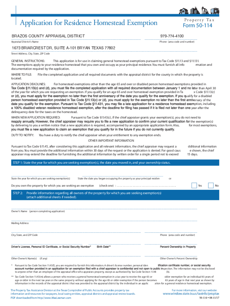 Brazos County Tax Office Forms CountyForms