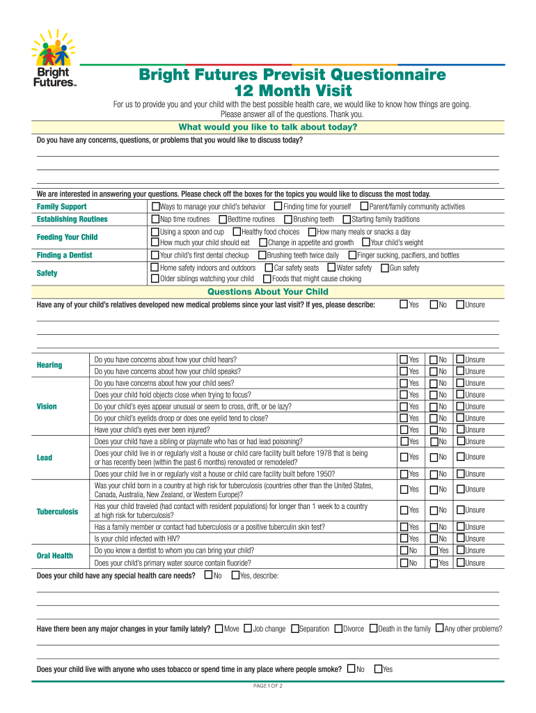 Bright Futures Forms Pdf Fill Online Printable Fillable Blank 