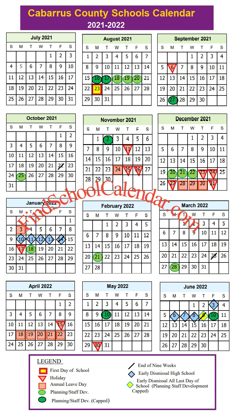 Cabarrus County Schools Calendar 2023 Schoolcalendars