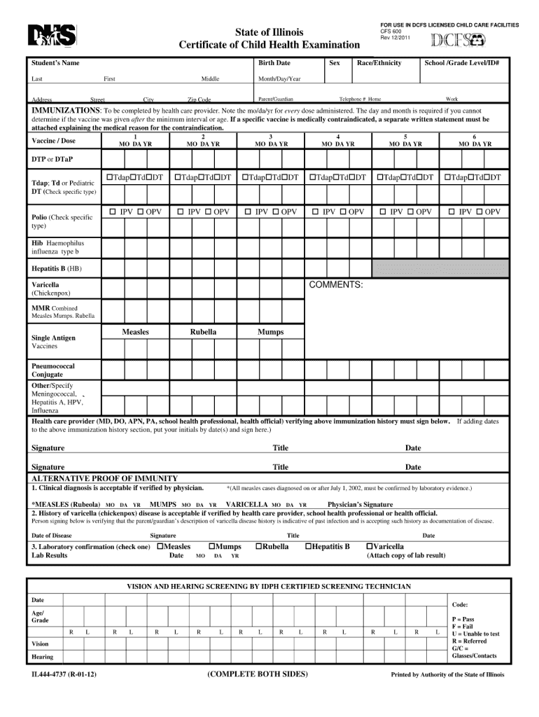 Chicago Public School Physical Form Fill Out Sign Online DocHub