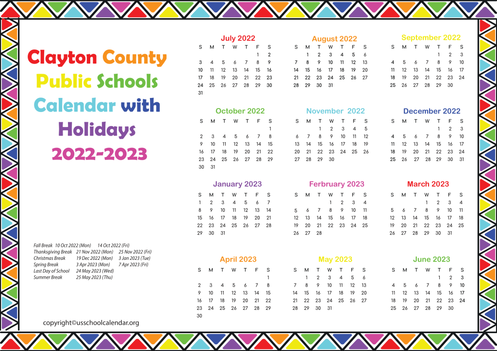 Clayton County Public Schools Calendar 2022 US School Calendar