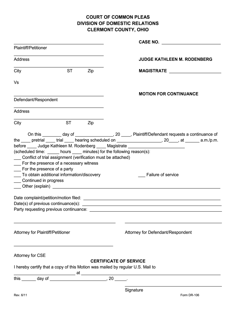 Clermont County Divorce Court Fill Out And Sign Printable PDF