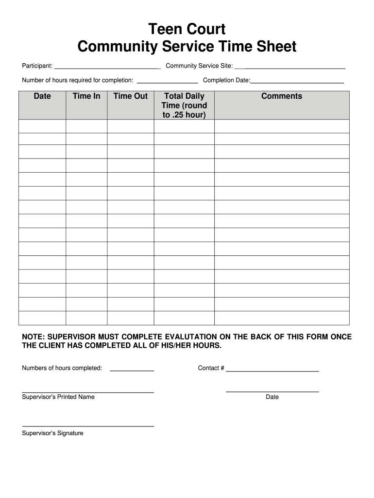 Community Service Paper Fill Out Sign Online DocHub