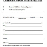 Community Service Verification Form Template Doctemplates Gambaran