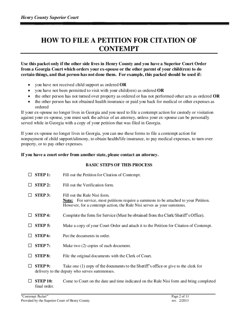 Contempt Action Forms For Columbia County Fill Out Sign Online DocHub