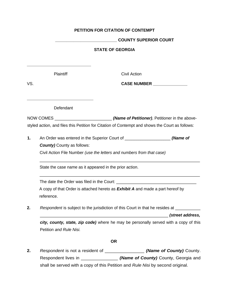 Contempt Of Court Forms Fill Out And Sign Printable PDF Template