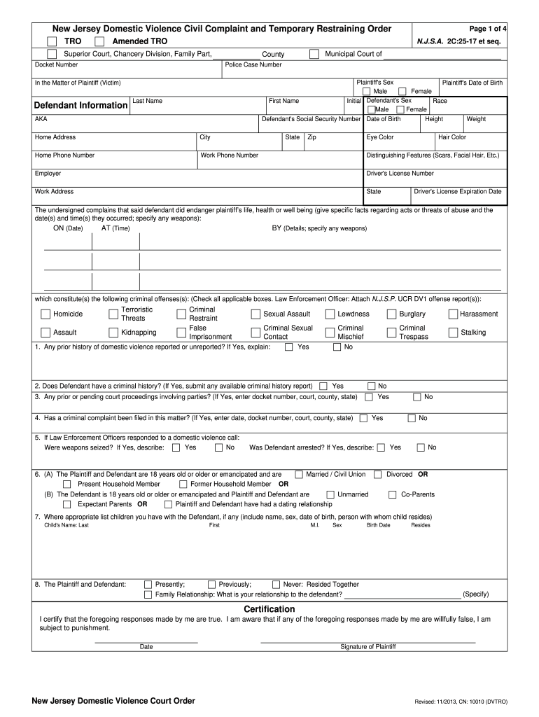 Copy Of A Restraining Order Fill Out Sign Online DocHub