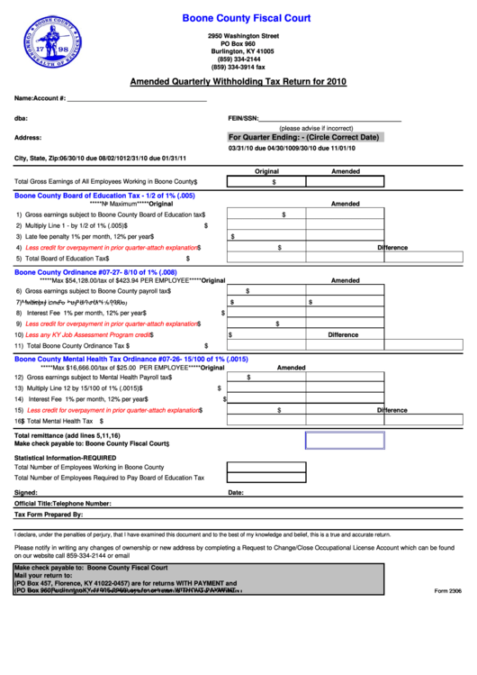 County Tax Withholding Forms WithholdingForm