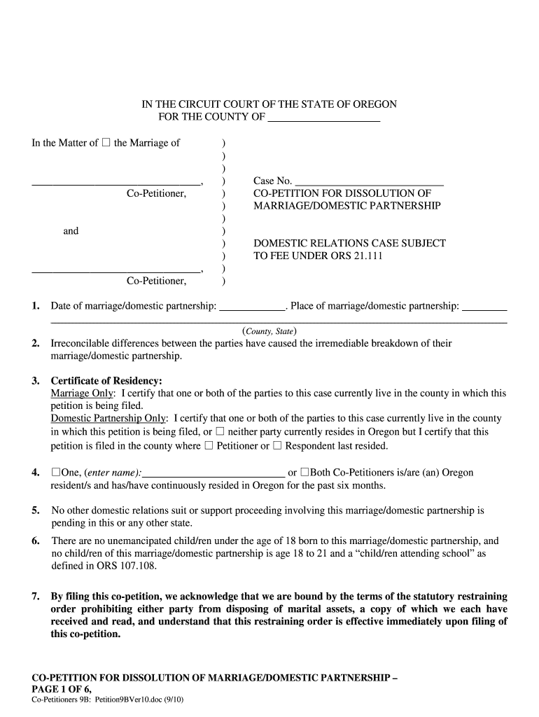 Dissolution Of Marriage Fill Online Printable Fillable Blank 