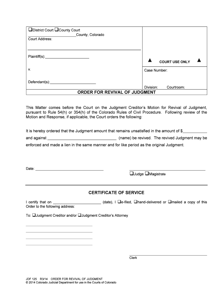 DISTRICT COURT DENVER COUNTY COLORADO V Defendant Form Fill Out And