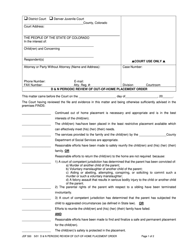 District Court Denver County State Of Colorado Fill Out And Sign 