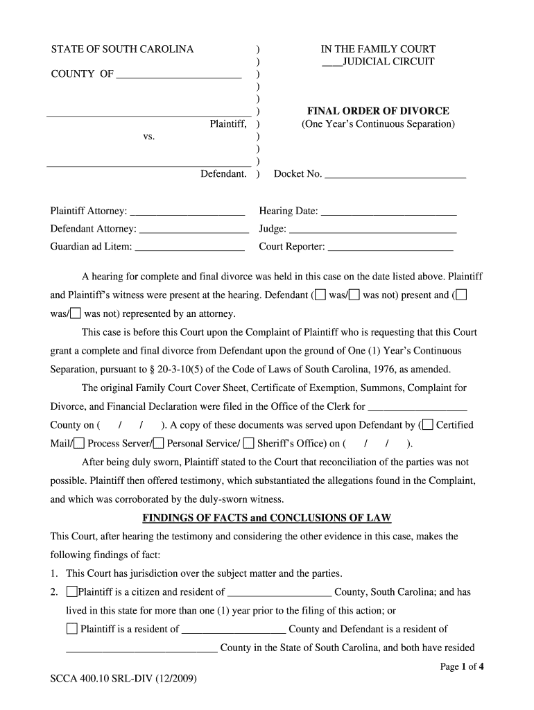 Divorce In Sc Fill Out Sign Online DocHub