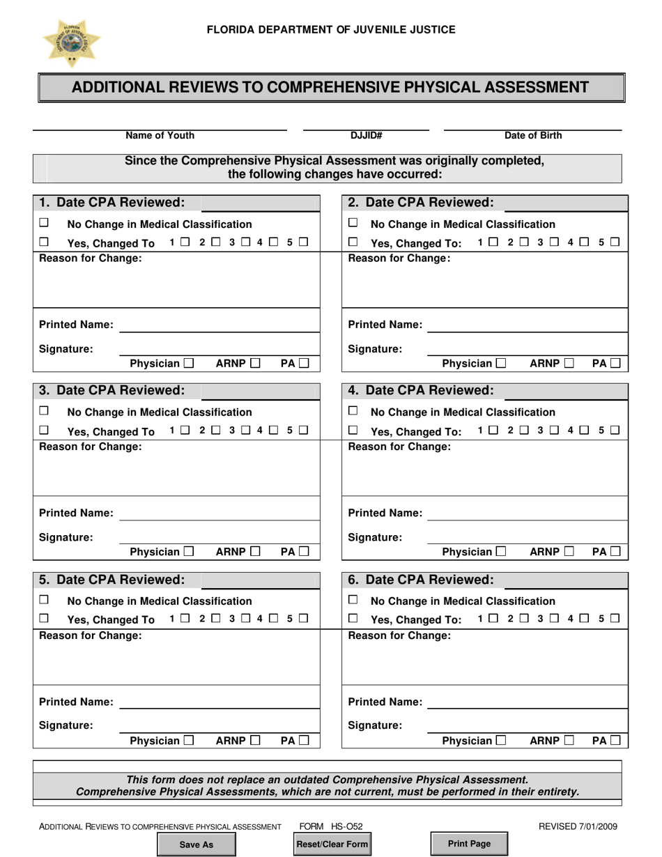 DJJ Form HS 052 Download Fillable PDF Or Fill Online Additional Reviews 