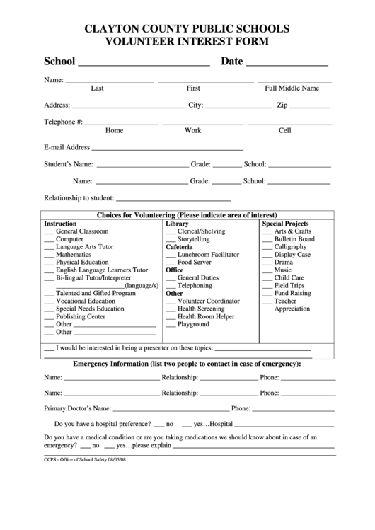 Duval County Public Schools Volunteer Form CountyForms