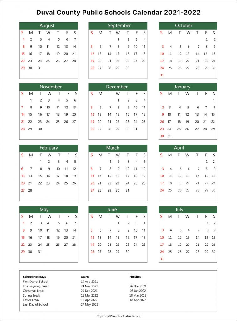 Duval County School Calendar Archives US School Calendar