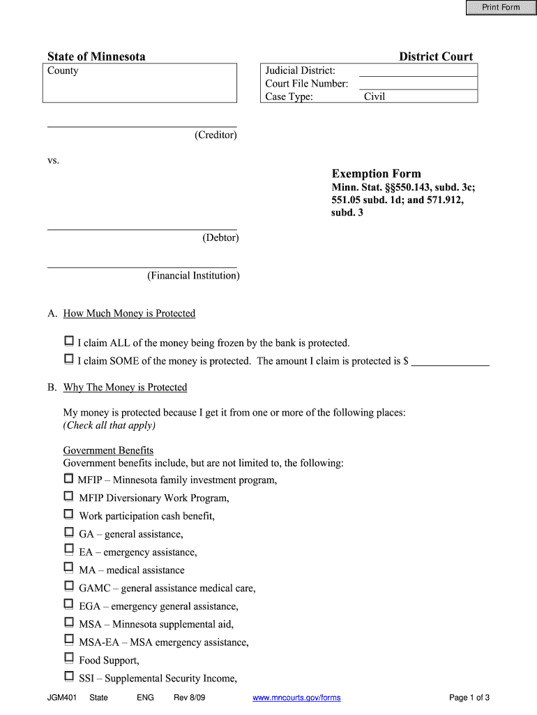 Fairfax County Garnishment Exemption Claim Form ExemptForm