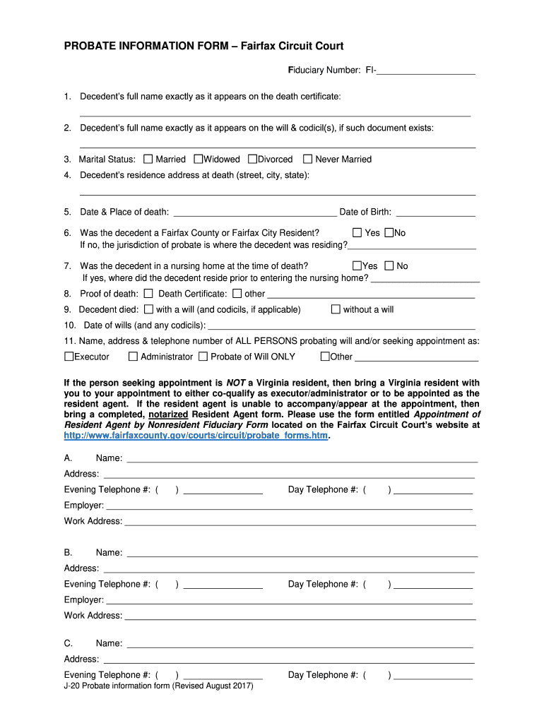 Fairfax County Probate Forms Fill Out Sign Online DocHub
