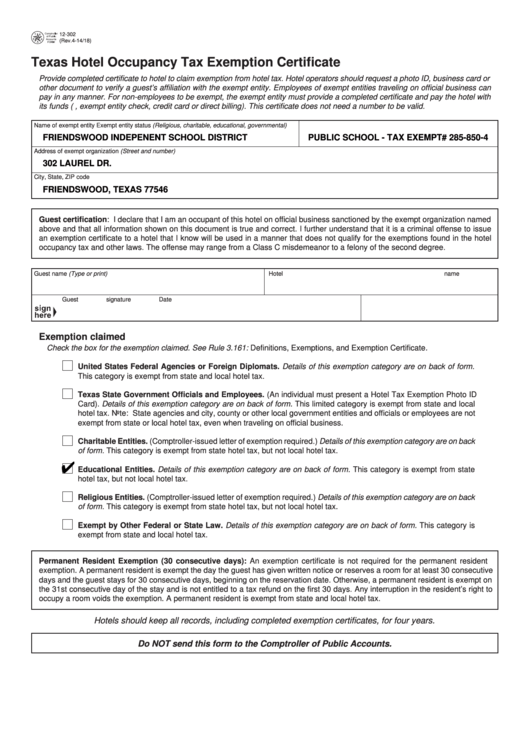 Federal Employee Hotel Tax Exempt Form 2022 Employeeform