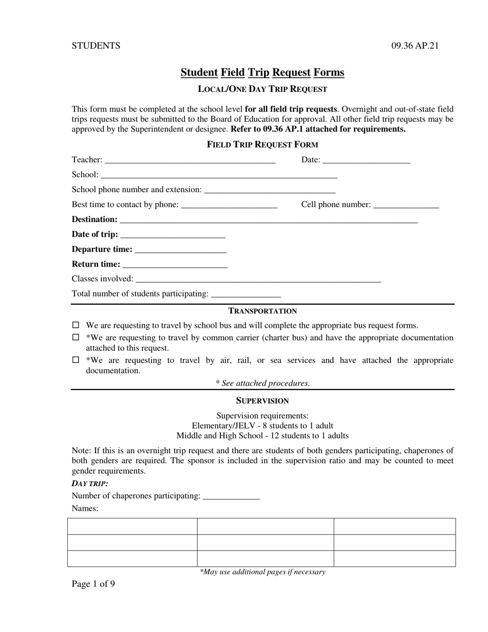 Field Trip Forms Printable Printable Forms Free Online