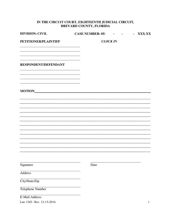 Fill Free Fillable Brevard County Clerk Florida PDF Forms