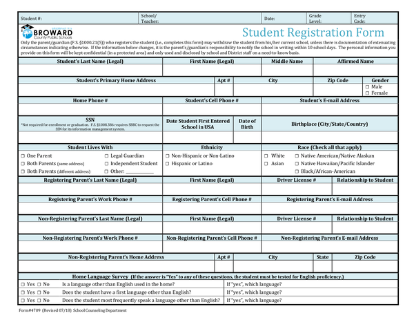 Fill Free Fillable Broward County Public Schools PDF Forms