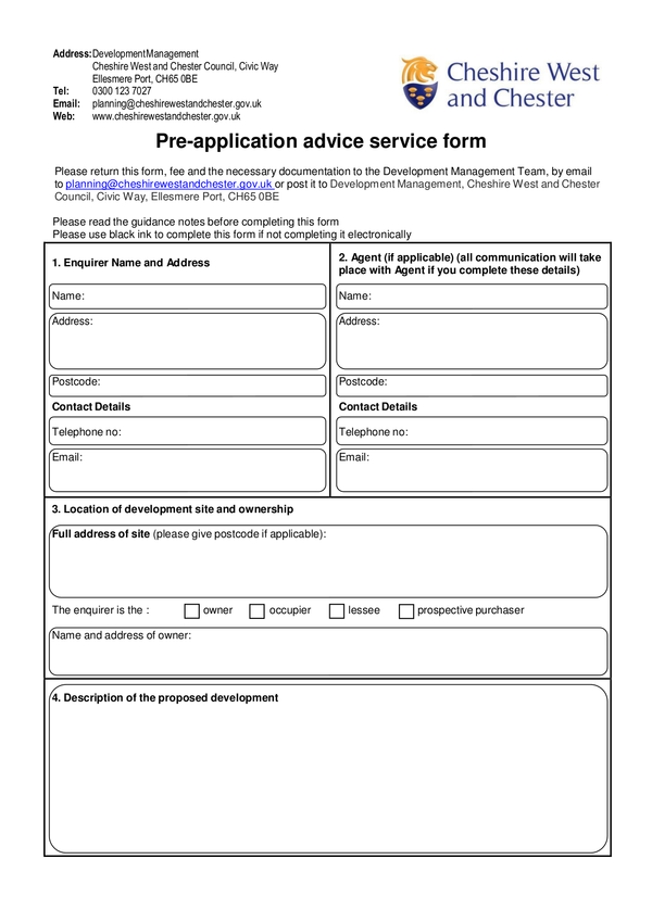 Fill Free Fillable Cheshire West And Chester Council PDF Forms