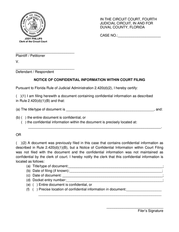 Fill Free Fillable Duval County Clerk Of Courts PDF Forms