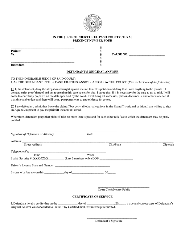 Fill Free Fillable Forms El Paso County