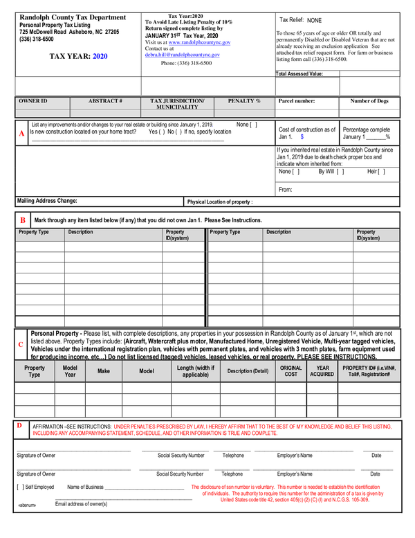 Fill Free Fillable Forms Randolph County