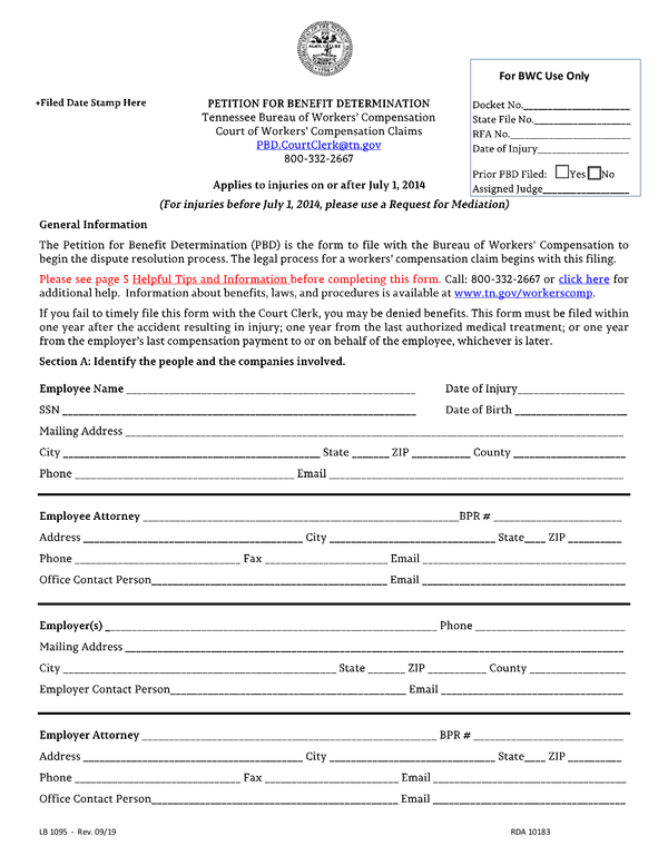 Fill Free Fillable Forms State Of Tennessee