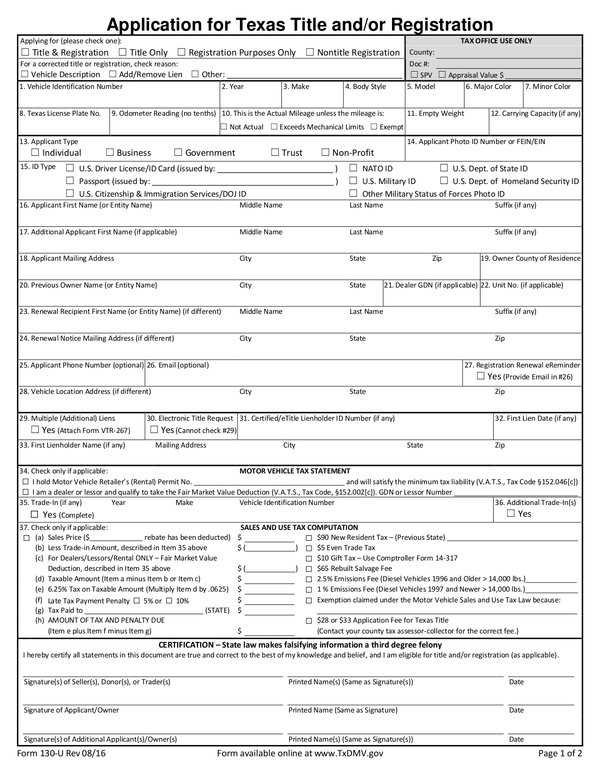 Fill Free Fillable Harris County Tax Office PDF Forms