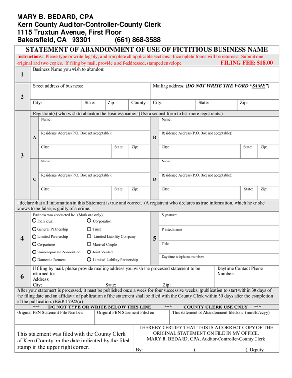 Fill Free Fillable Kern County Clerk PDF Forms