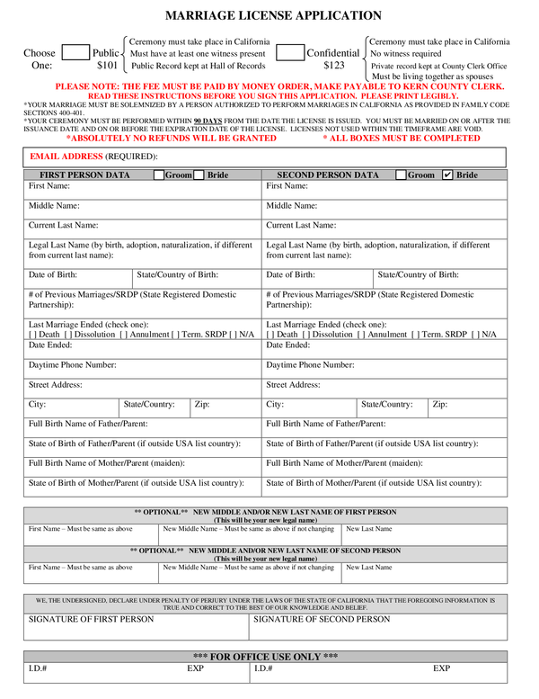 Fill Free Fillable Kern County Clerk PDF Forms