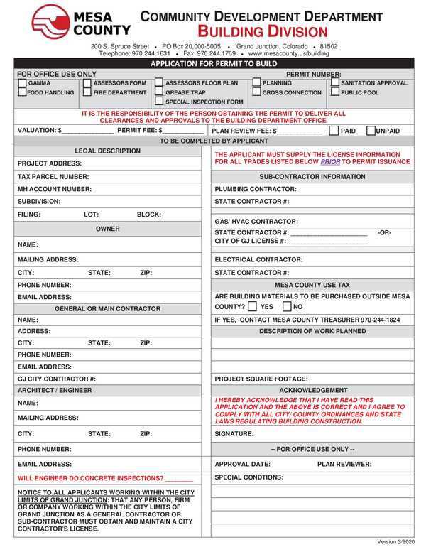 Fill Free Fillable Mesa County Colorado PDF Forms