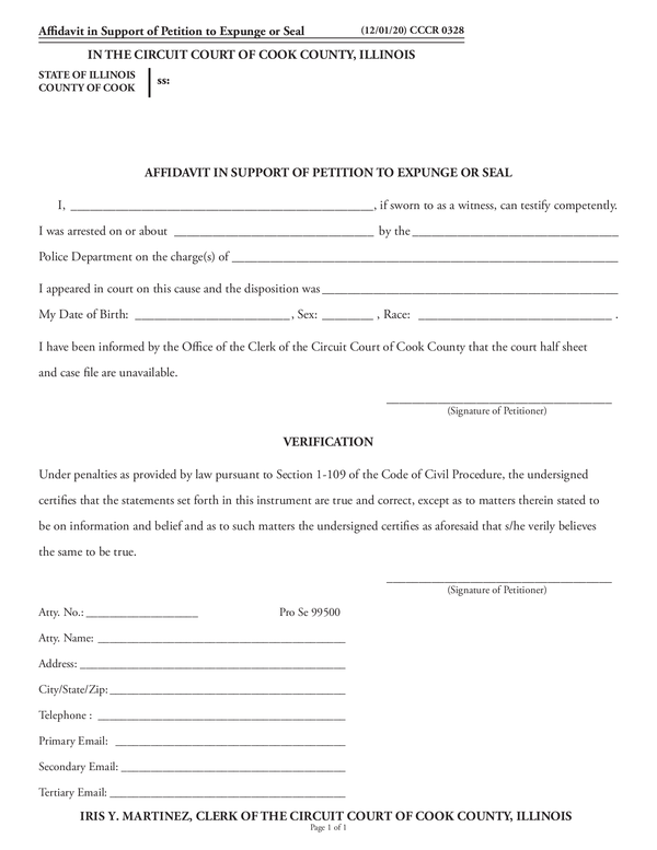 Fill Free Fillable State Of Illinois Cook County Clerk Of The Circuit 