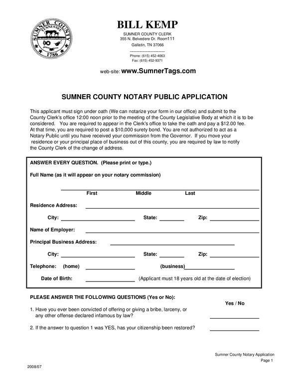 Fill Free Fillable Sumner County Clerk PDF Forms