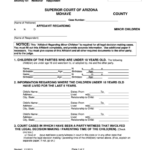 Fillable Affidavit Regarding Minor Children Form Superior Court Of