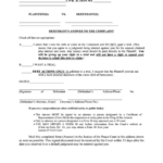 Fillable Defendant S Answer To The Complaint Printable Pdf Download