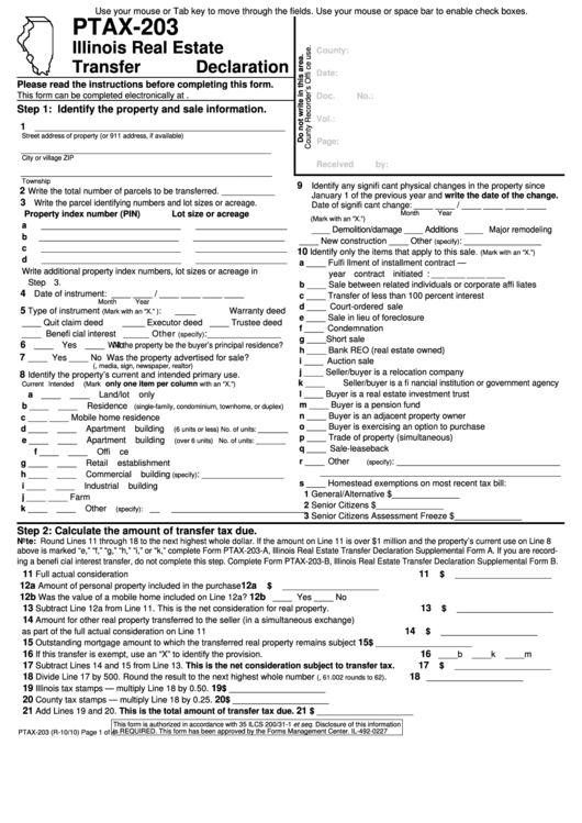 Fillable Ptax Form Printable Forms Free Online