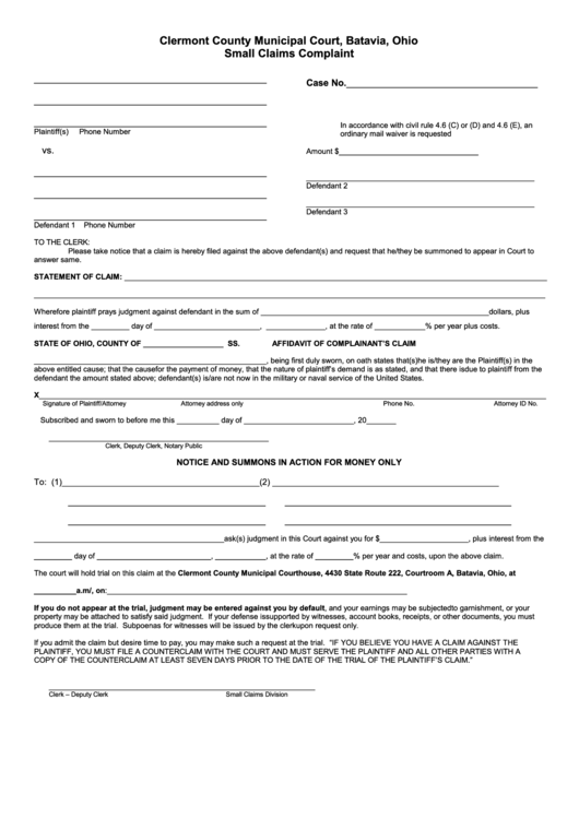 Fillable Small Claims Forms In Florida Printable Forms Free Online