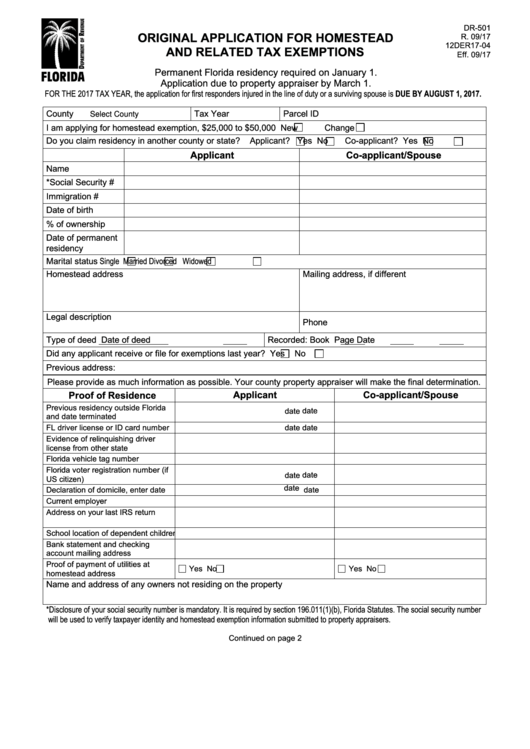 Florida Homestead Tax Exemption Form ExemptForm