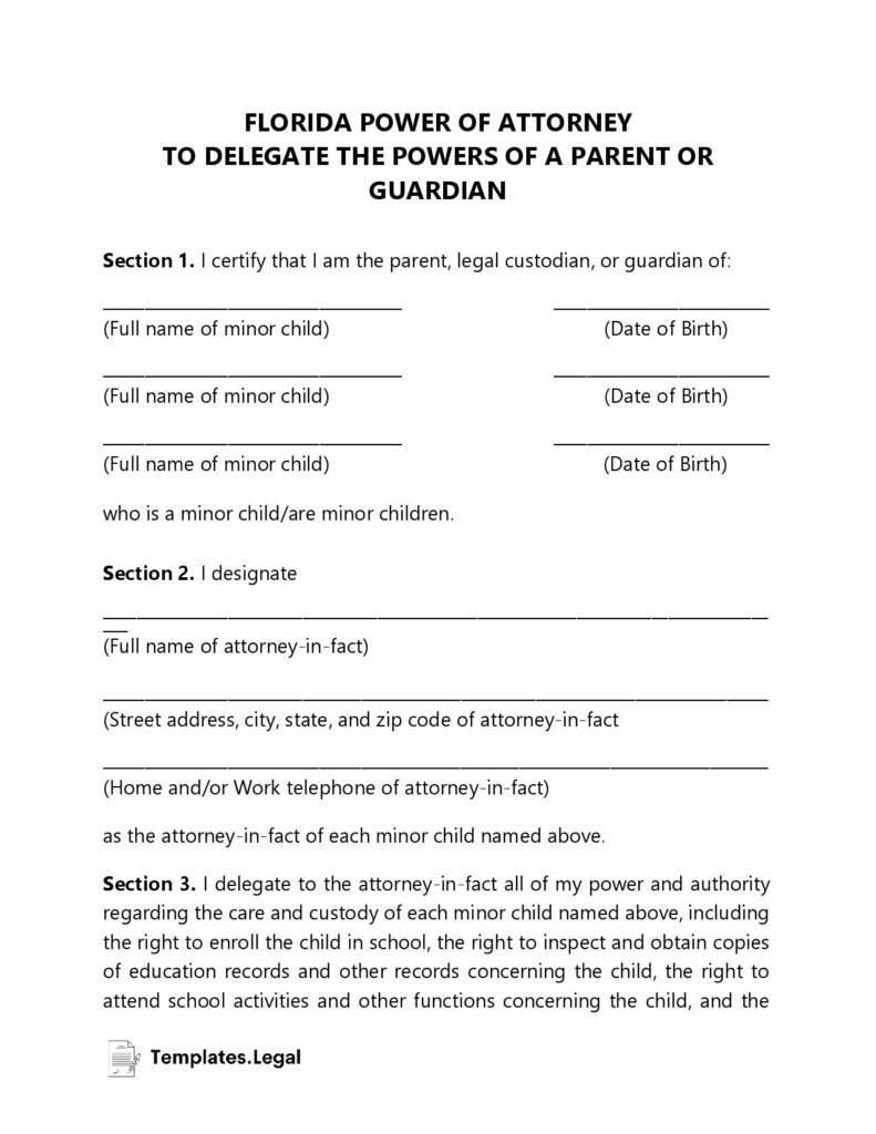 Florida Power Of Attorney Templates Free Word PDF ODT 