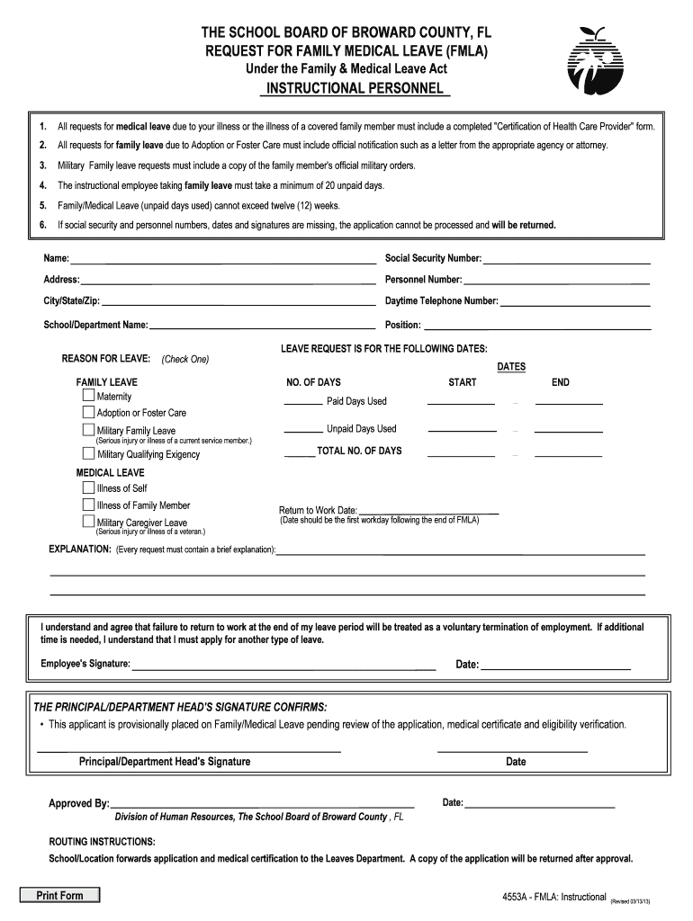 Fmla Broward County Schools Fill Out Sign Online DocHub