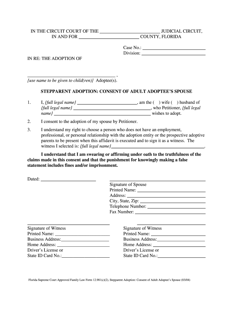 Form 12981c2 Florida Courts Flcourts Fill Out And Sign Printable PDF 