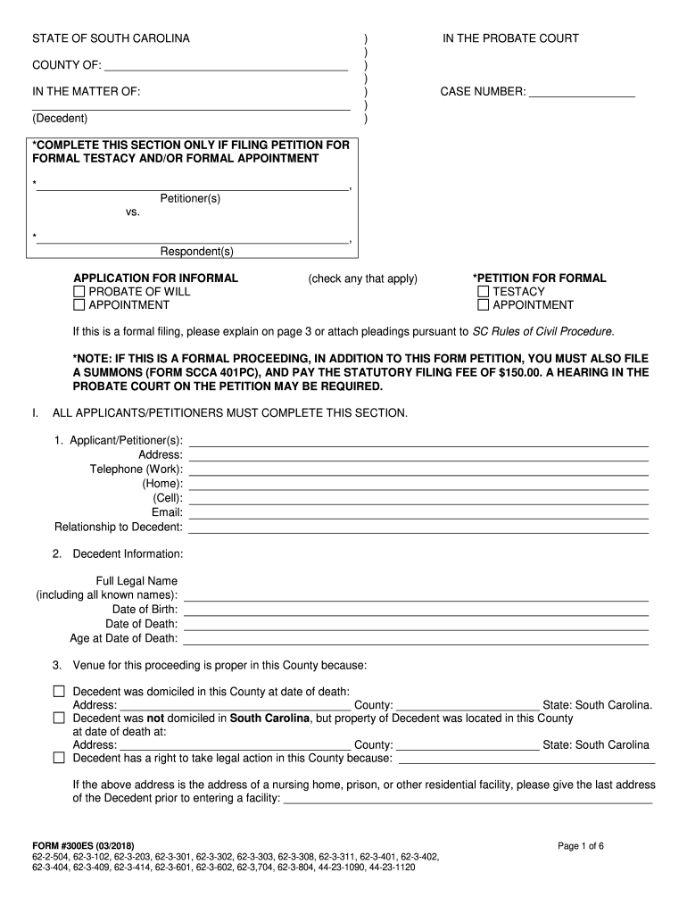 Form 300 Es Probate Fill Out Sign Online DocHub