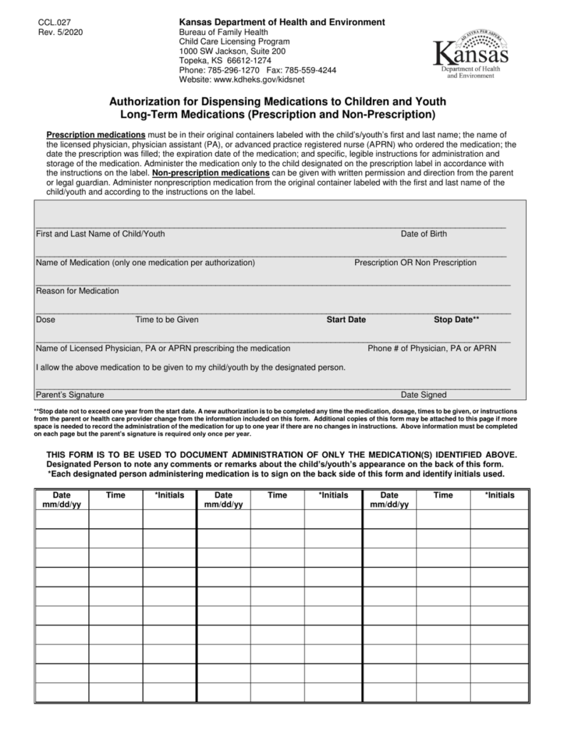 Form CCL 027 Download Printable PDF Or Fill Online Authorization For 